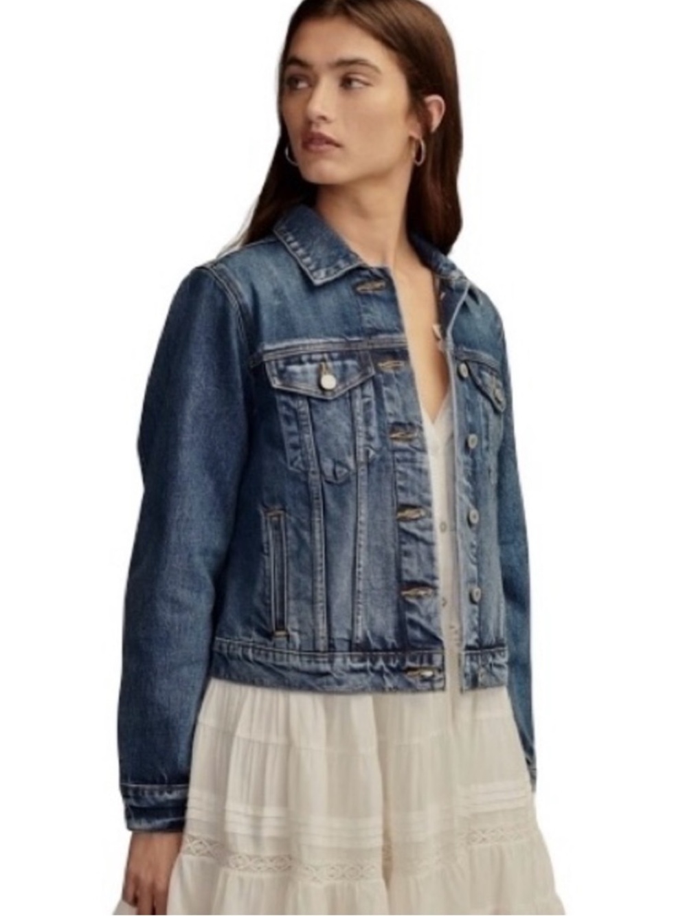 Lucky Brand Medium Blue Denim Trucker Jacket Sz-M